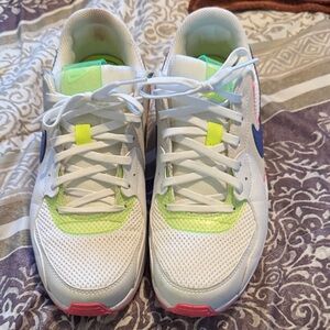Nike Kids White and Neon Green Sneakers